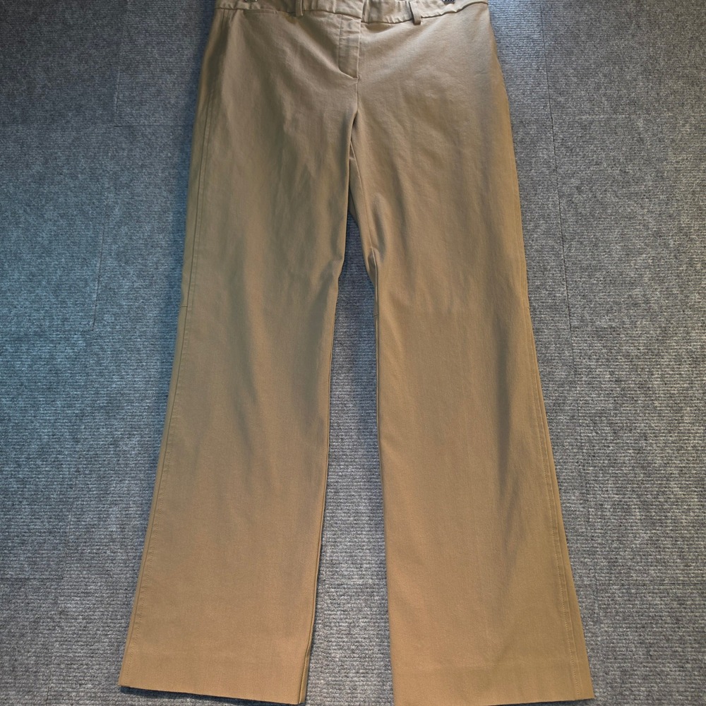 Theory Dress Pants Women 8 Khaki Excellent Straight Leg Stretch Trouser
